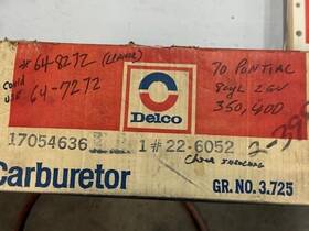 Acdelco Oe 70404061 Nos Carburetor Gm Ac Delco 7040461 Rochester 2-jet 2gv 1970 Pontiac 350 / 400