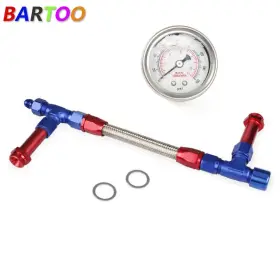 Rs-tc013-redblue Bartoo An8 Braided Dual Feed Carb Fuel Line Pressure Gauge For Holley Carburetor 4150 Rs-tc013-redblue Bartoo An8 Braided Dual Feed Carb Fuel Line Pressure Gauge For Holley Carburetor 4150