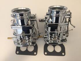 Bp 121.1023 New Pair Ford Flathead Carbs 2 Super 97 Chrome Finish 2-bbl Primary