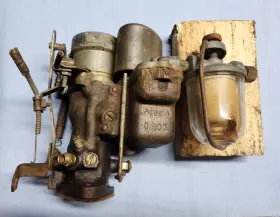 1949-carter-w1 Carter 1949 Chevy 216 6 Cyl W-1 Carburetor W Linkage Fuel Filter Sediment Glass