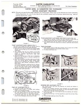 Carter 3773a 1959 Studebaker Carburetor Model As Info Sheet
