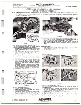 3773a Carter 1959 Studebaker Carburetor Model As Info Sheet