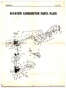 Carter 61a8srd Original 1952 Zenith Carburetor Model Instruction Sheet