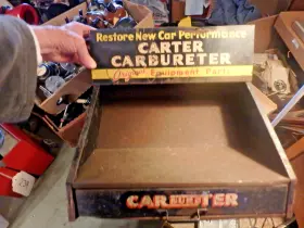 J-8465 Carter 4f- Vintage Carbureter Dealers Display Equipment/parts 10x12x14 1 Drawer
