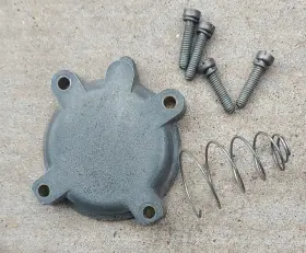 F100-46 Chicago Carburetor 4100 Secondary Diaphragm Cover With Bolts Autolite 4 Barrel Fomoco F100-46 Chicago Carburetor 4100 Secondary Diaphragm Cover With Bolts Autolite 4 Barrel Fomoco