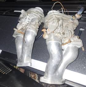 Delorto Fmg9un Used 45mm Carburetors With Intakes Only. Rebuildable