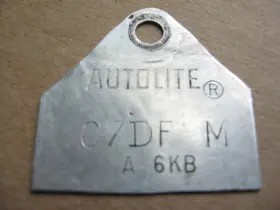 C7df-m Ford 1967 67 Mustang Fairlane 289 4v 4 Barrel 4300 Carb Carburetor Tag