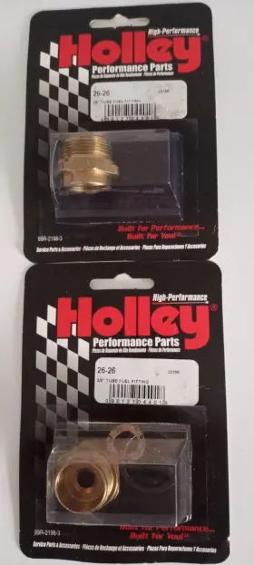 Holley 090127044018 26-26 High-performance 3/8 Inch Tube Fuel Fitting Lot Of 2