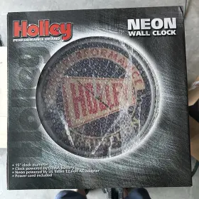 Holley 090127659304 High Performance Carburetion Neon Clock - New