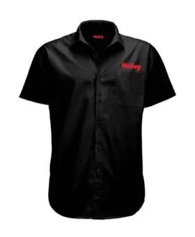 10437-smhol Holley Button Down Shirt - Polyester Black Adult Small Each