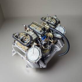 Holley 4792/4790 Mopar 440 Six Pack Carb Setup 4670 4672 Powder-coated Intake Complete