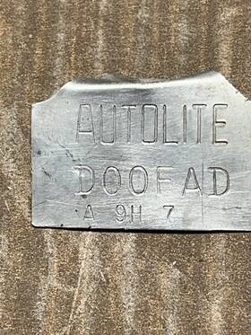 Motorcraft D0of-9510-ad Autolite Motocraft Four Barrel Carb Tag Mustang Cougar Torino