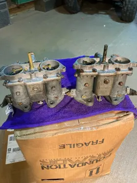 40p11-40 Porsche 10338 13099 356 Solex A Pair Of 2 Carburetors #10338 And