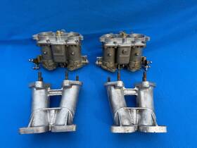 Porsche 40pii4 Solex 40 Pii-4 Carburetors And Manifolds