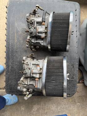 Porsche /weber Idf605f 356 912 40 Idf Carburetor Pair Matching Set With Air Filter