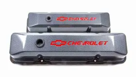 141-121 Proform Sbc Die Cast Carbon Fiber Look Valve Covers 2 Pc P N 141 121