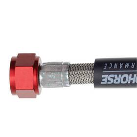 Redhorse 900-06-06-3 Fuel Line 6 Inch Ptfe -06an Stainless Red Straight Ends