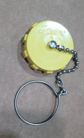 Rego Me109-1 Propane Tank 1-3/4 Inch Fill Valve Cap With Tether Chain Forklift Motorhome Lpg
