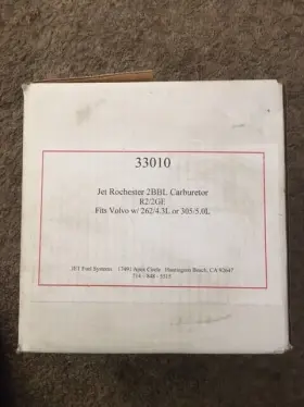 33010 Rochester Jet 2bbl Carburetor R2/2ge Volvo With 262 4.3l 305 5.0l Marine