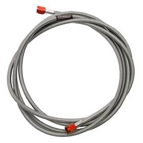 Russell 658070 12-inch Braided Stainless Steel Fuel Line With Red Anodized