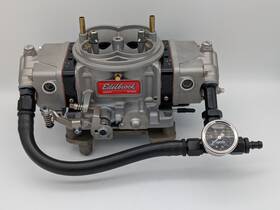 Scram Speed 4b200e Edelbrock Vrs 4150 Carb Dual Inlet Fuel Feed Line W Gauge -8 An Hose