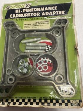 Segal 4018-1 Nos Carburetor Adaptor Plate 3 Bbl Holley To Any Manifold Rare