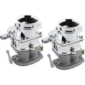 Speedway Motors 915116582 Pair Of Secondary 9 Super 7 3-bolt 2-barrel Carbs Chrome Finish
