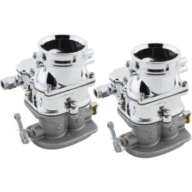 915116582 Speedway Motors Pair Of Secondary 9 Super 7 3-bolt 2-barrel Carbs Chrome Finish