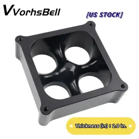 Tbp033-bk Vvorhsbell New 2 Inch Aluminum 4500 Cnc Machined Black Carburetor Spacer Square Bore 4 Port Us