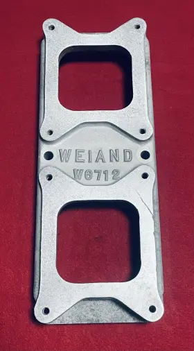 W6712 Weiand Vintage Blower Plate For Carter 4 Barrel Carbs