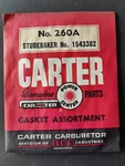 Nos Carter 260A Carburetor Gasket Kit For 1955-58 Studebaker 4BBL New. Price: $15.00.