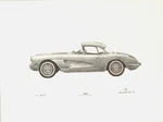 1958 Corvette W/hardtop Leonard Kik 22.5" X 17.5" Lithograph Print 511/2000 Nice New. Price: $49.95.