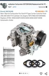 Ford Carburetor Barrel Compatable With Fy 240 250 300 Yf 6 Cylinder 1975-1982 New. Price: $29.99.