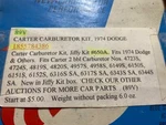 1974 Dodge Carter Carburetor Rebuild Kit Nos Bbl 4723S 4724S 4819S 4820S More Used. Price: $23.99.