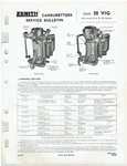 Zenith 30VIG-5/6/7/8/9/10/11 Series Orig. Factory Carburetter Service Bulletin Used. Price: $22.22.