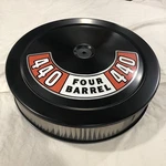 Black Air Cleaner White Filter 440 Plymouth Bbl Carb New 14" Dodge. Price: $79.95.