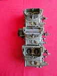 Rare Original Ford Sb Tri Power Holley Carburetors # C4AF-9510-U, & 9510-V Used. Price: $2500.00.