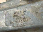 Holley Primary Fuel Bowl Side Hung/w Float Casting #34R 9161 B2 Used. Price: $45.00.