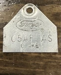1965 Ford Police Interceptor 390 4V Carburetor Id Tag C5AF-AS Used. Price: $25.00.