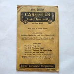 No. 208A Carter Carburetor Gasket Assort 41-51 Chevrolet Rambler Statesman New. Price: $10.99.