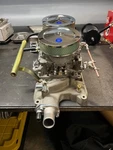 Original 289 Cobra Dual Quad Intake And Matching Carter Carburetors Used. Price: $6000.00.