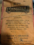 1951-55 Nash Carter 876S-7S,892S,2014S 2137SA 2258S Yf Bbl Gasket Assortment New. Price: $7.91.