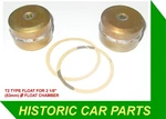 T2 Brass Floats X For Su H4 Carb (AUC870) On Riley 1.5 1489CC 1957-65 New. Price: $98.22.