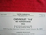 1955 Chevrolet V-8, 180 Horsepower Carter Wcfb 2351S Carburetor Spec, Info Sheet Used. Price: $19.99.