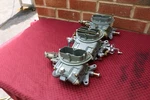 1968 Corvette Tri-power Holley Carburetors 4055 3659 Dated 781 794 Remanufactured. Price: $3250.00.