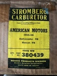 Original 1955-56 American Motors (amc) Ambassador V8, Hornet Ww Carburetor New. Price: $130.00.