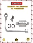 Edelbrock Single Feed Steel Fuel Line Chrome / Polished Filter 8131 New. Price: $57.98.