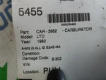 Carburetor 8-302 5.0L Id E1AE-SA Fits 81-82 Grand Marquis 7997696 Used. Price: $91.80.